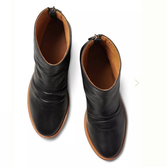 NEW BEEK Made In Mexico Leather Pheasant Booties in black/tan for women 825 13j8 - Picture 3 of 8